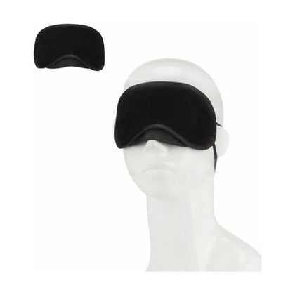 Lux Fetish Peek-A-Boo Love Mask Black - Adjustable Velvet Blindfold for Sensual Exploration and Intrigue