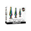 Evolved Rainbow Metal Plug Set - Model RMP-3: Unisex Anal Pleasure in Stunning Rainbow Finish - Adult Naughty Store