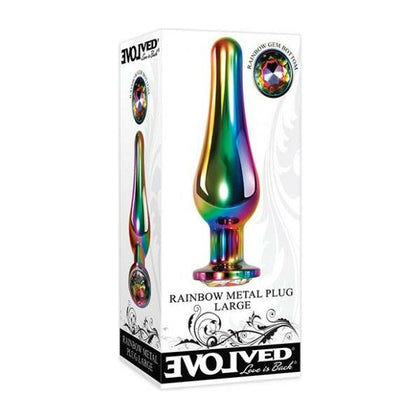 Evolved Rainbow Metal Plug - Large 
Introducing the Evolved Rainbow Metal Plug - Model RMP-L: A Sensational Gender-Neutral Anal Pleasure Toy in Exquisite Rainbow Hues - Adult Naughty Store