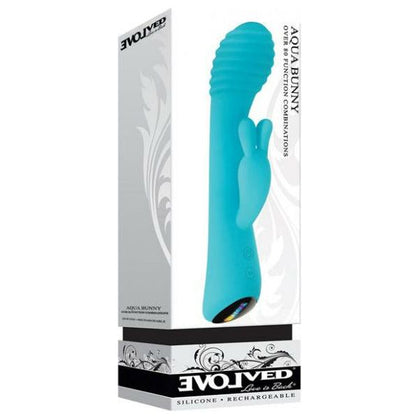 Evolved Aqua Bunny - Aqua: The Ultimate Silicone Rabbit Vibrator for Mind-Blowing Blended Orgasms - Model AB-100, Designed for Women, G-Spot and Clitoral Stimulation, Aqua