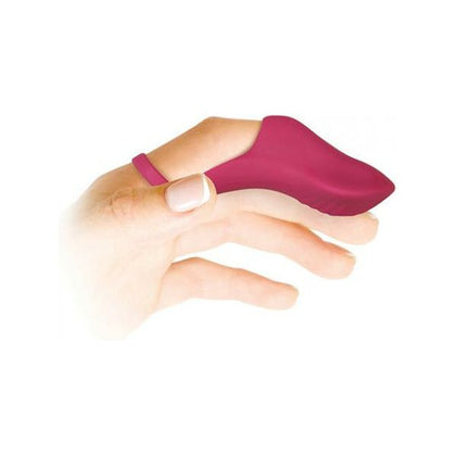 Introducing the Luxe Pleasure Frisky Finger Rechargeable Bullet Vibrator - Model FF-500X - For All Genders - Intense Pleasure - Burgundy