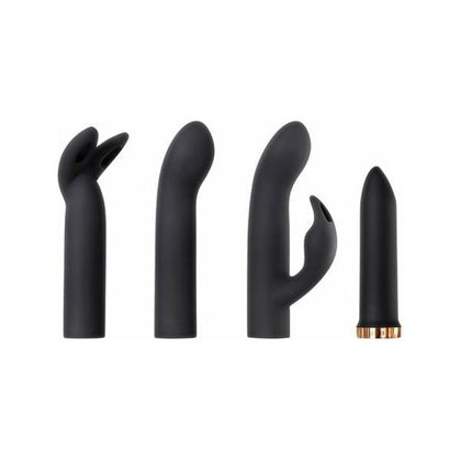 Evolved Four Play Set Black Bullet Vibrator with 3 Sleeves - Versatile Pleasure for Her