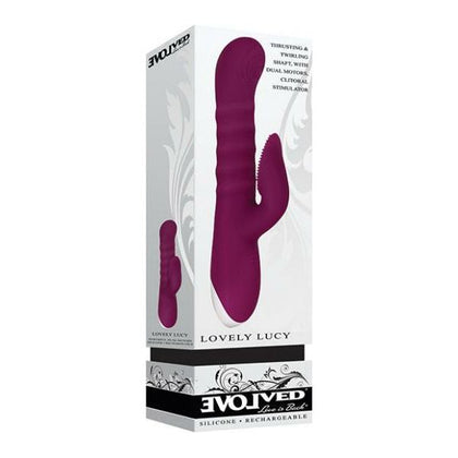 Evolved Lovely Lucy - Purple Dual Action Thrusting Rabbit Vibrator for Women's Clitoral and G-spot Stimulation - Adult Naughty Store