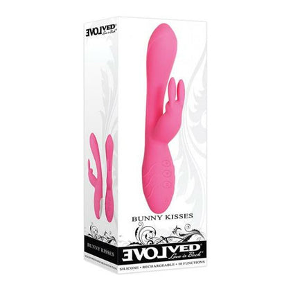 Evolved Bunny Kisses Vibrating Rabbit Vibrator - Model B6 - Dual Pleasure for Women - G-Spot and Clitoral Stimulation - Pink - Adult Naughty Store