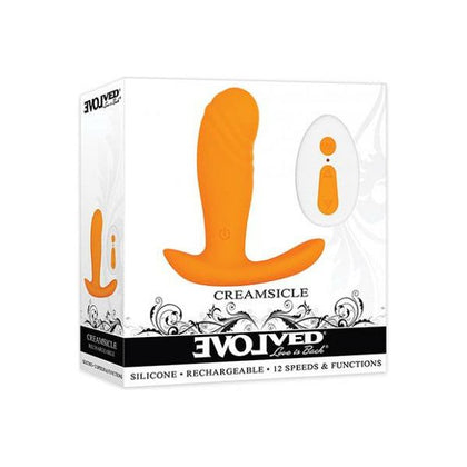 Evolved Creamsicle - Orange Silicone Remote Control Bullet Vibrator - Model CR-6, Unisex, Clitoral and G-Spot Stimulation, Vibrant Orange - Adult Naughty Store