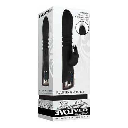 Evolved Rapid Rabbit Thrusting Dual Vibe - Black - Adult Naughty Store