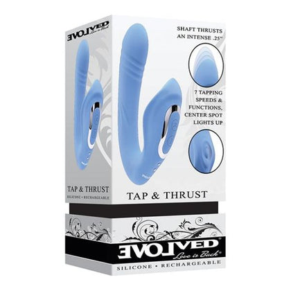 Evolved Tap & Thrust Dual Vibe - Blue: The Ultimate Pleasure Experience for Intense Internal and External Stimulation
