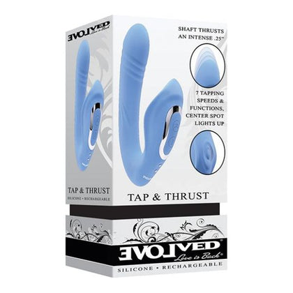 Evolved Tap & Thrust Dual Vibe - Blue: The Ultimate Pleasure Experience for Intense Internal and External Stimulation - Adult Naughty Store