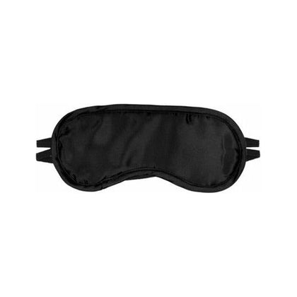 Introducing the Sensual Pleasures Satin Blindfold 2 Strap Black - The Ultimate Erotic Fantasy Accessory for All Genders, Providing Unparalleled Sensory Delight and Unpredictable Intimacy