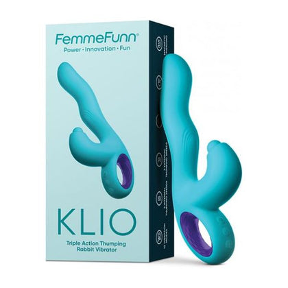 Femme Funn Klio Triple Action Rabbit Vibrator - Model K1001 - Women's G-Spot and A-Spot Pleasure - Turquoise