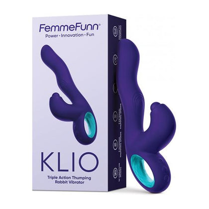 Femme Funn Klio Triple Action Rabbit Vibrator - Model K-3001 - Intense Pleasure for Women - G-Spot and A-Spot Stimulation - Dark Purple