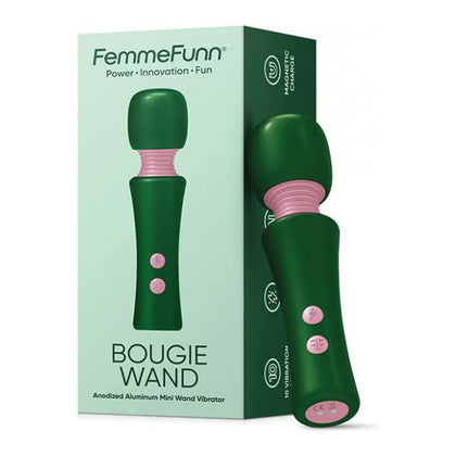 Femme Funn Bougie Mini Wand Vibrator - Model BH-01 - Unisex Massager for Sensual Stimulation - Green