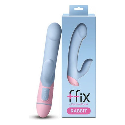 Femme Funn Ffix Rabbit Vibrator - Model FF-1001 - Female G-Spot and Clitoral Stimulation - Blue-Pink