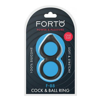Forto F-88 Double Ring Liquid Silicone Cock Ring - Black: The Ultimate Pleasure Enhancer for Men