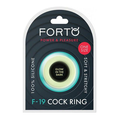 Forto F-19 Two Tone Liquid Silicone Cock Ring - Black-glow In The Dark - Adult Naughty Store