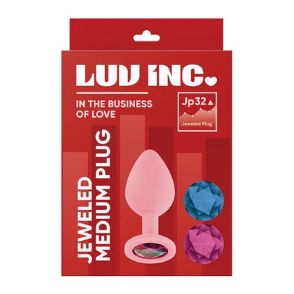 Luv Inc. Jeweled Silicone Butt Plug - Model M3 Light Pink - For All Genders - Anal Pleasure - Adult Naughty Store