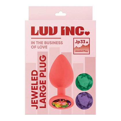 Luv Inc. Jeweled Silicone Butt Plug W/three Stones - Large Coral - Adult Naughty Store