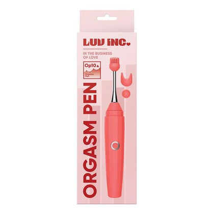 Luv Inc. Intense Pleasure Orgasm Pen V1.0 - Compact Waterproof Vibrator with 3 Attachments - Coral