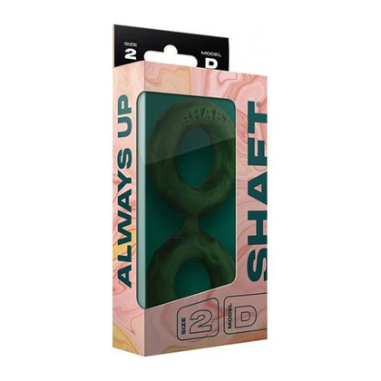 SHAFT Model D Double C-ring Medium Green Silicone Cock Ring for Men - Enhances Pleasure and Performance
