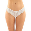 Poppy Crotchless Floral Lace Panty - Women's Intimate Lingerie - Model PCFLP-01 - White - S/M - Adult Naughty Store