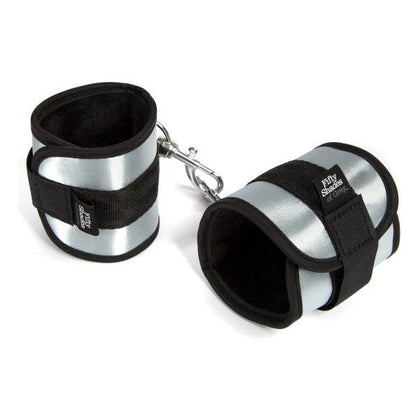 Introducing the Luxe Pleasure Co. Velvet-Lined Satin Handcuffs - Model XH-5000: The Ultimate Restraint Experience for Him and Her in Fifty Shades of Grey