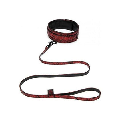 Fifty Shades of Grey Sweet Anticipation Collar & Leash - Elegant BDSM Bondage Set for Couples, Model SA-001, Unisex, Neck and Wrist Restraint, Red and Black