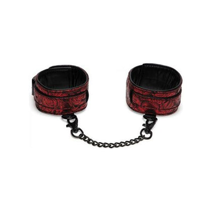 Fifty Shades of Grey Official Pleasure Collection Sweet Anticipation Ankle Cuffs - Model X1 - Unisex - Bondage Restraints for Intense Bedroom Play - Black and Red - Adult Naughty Store