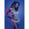 Introducing the Luminescent Lingerie Co. Night Vision Glow-In-The-Dark Bralette & Cage Panty Set - Model LX-2000 - Women's Intimate Wear - Sensual Delights - Size L/XL - Adult Naughty Store