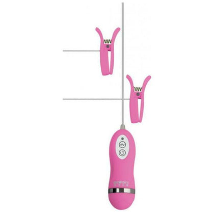 GigaLuv Vibro Clamps - 10 Function Pink Vibrating Nipple Clamps for Women's Sensual Pleasure