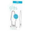 Glas 3.5 Inches Glass Butt Plug Clear - Model 2021 - Unisex Anal Pleasure - Temperature Play - Hypoallergenic - Adult Naughty Store