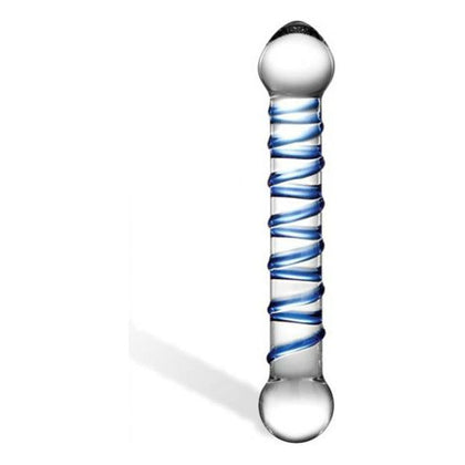 Glas 6.5 inches Clear Glass Spiral Dildo - Model GS-65D - Unisex Pleasure - Blue - Adult Naughty Store