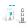 Glas Triple Play Beaded Butt Plug Clear - Tempered Glass Anal Pleasure Toy for All Genders