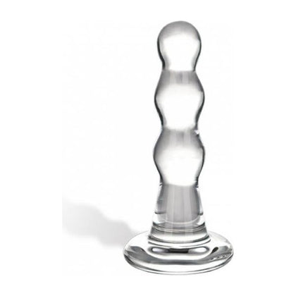 Glas Triple Play Beaded Butt Plug Clear - Tempered Glass Anal Pleasure Toy for All Genders - Adult Naughty Store