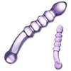 Glas Purple Rain Ribbed Glass Dildo - Exquisite Pleasure for All Genders, Unleash Your Passion with Model PR-420 - Adult Naughty Store