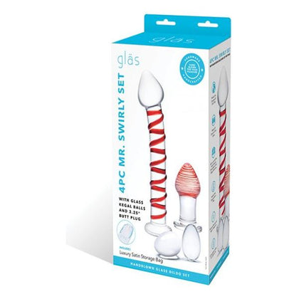 Glas 4 Pc Mr. Swirly Set with Glass Kegel Balls & 3.25