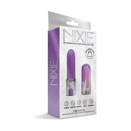 Introducing the Nixie Smooch Rechargeable Lipstick Vibrator - Model 467X: Petite Purple Ombre Clitoral Pleasure Toy for Her - Adult Naughty Store