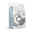 Nixie Metal Butt Plug W-inlaid Jewel & Cuff Set - Silver Metallic - Adult Naughty Store