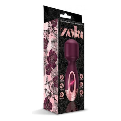 Zola Rechargeable Silicone Mini Wand - Burgundy-Rose Gold