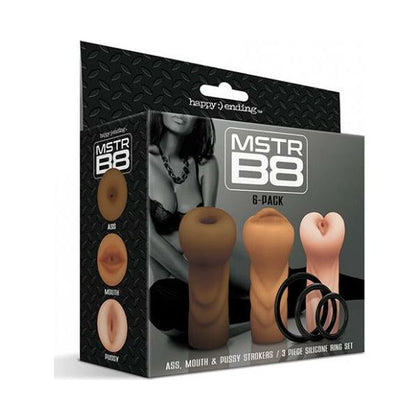 Mister B8 Stroker Set with Rings - Assorted Pack of 3 | Realistic Feel | Reusable | 4.5