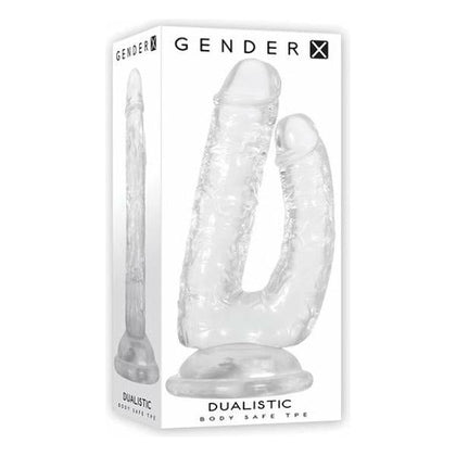 Gender X Dualistic Crystal-Clear Double-Shafted Dildo - Model GXD-320 - Unisex Pleasure Toy for Deep Satisfaction - Clear - Adult Naughty Store