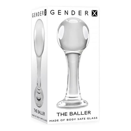 Gender X Baller Glass Plug - Model GXBP-001 - Unisex - Anal Pleasure - Clear - Adult Naughty Store