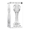 Gender X Baller Glass Plug - Model GXBP-001 - Unisex - Anal Pleasure - Clear - Adult Naughty Store