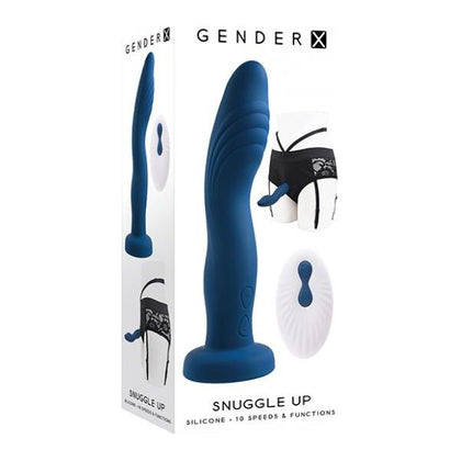 Introducing the Gender X Snuggle Up Dual Motor Strap On Vibe W-harness - Blue: The Ultimate Pleasure Experience - Adult Naughty Store