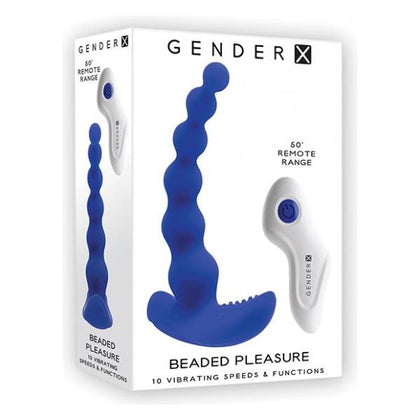 Gender X Beaded Pleasure Vibrating Shaft - Model GX-1001 - Blue - Adult Naughty Store