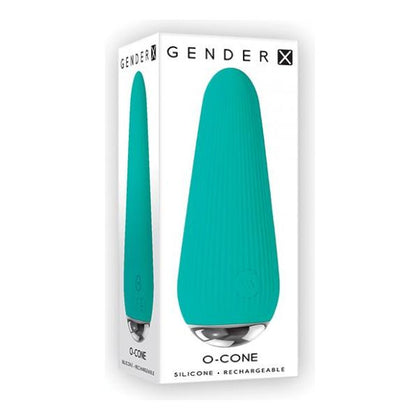 Gender X O-cone Teal Silicone Cone-Shaped Vibrating Bullet - Model GXOC-001 - Unisex Clitoral Stimulation Toy