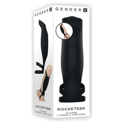 Gender X Rocketeer Vibrating Triple Ring Cock Sheath - Model GX-9000 - Black