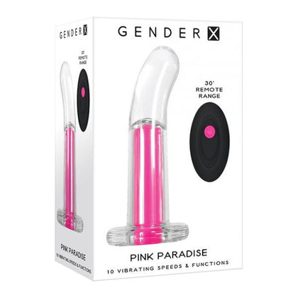 Gender X Pink Paradise - Clear-Pink Remote Control Bullet Vibrator (Model X-150) - For All Genders - Clitoral and Internal Stimulation - Submersible - Rechargeable - Adult Naughty Store