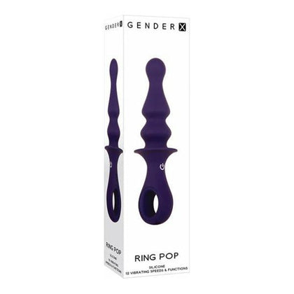 Gender X Vibrating Ring-Handled Plug - Model GX-12 - Purple - Anal Pleasure