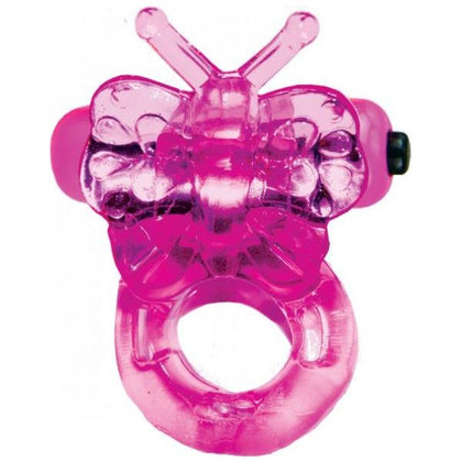 Purrfect Pets Vibrating Cock-Ring Clit Stimulator Butterfly - Model X9, Unisex, Intense Pleasure, Magenta