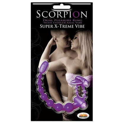 Hott Products Scorpion Super Xtreme Vibe - Dual Pleasure Tongue/Anal Stimulators, Anal Beads - Model SXP-1001 - Unisex - Purple